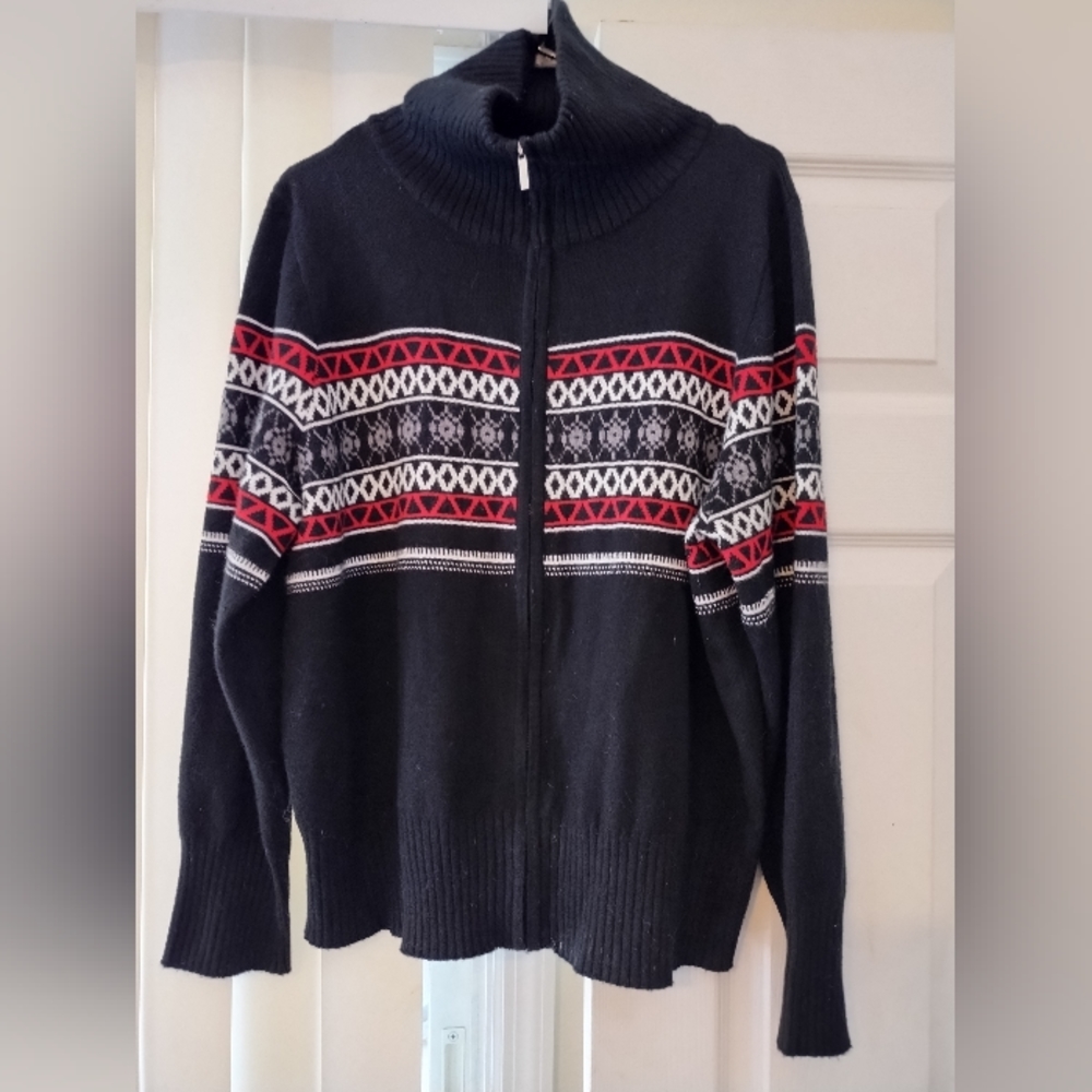 Josephine Chaus  Womens XXL Full Zip Long Sleeve zip up sweater